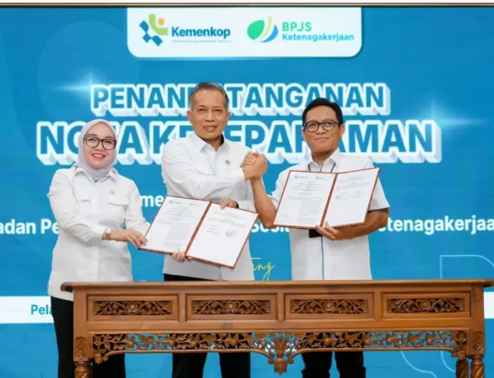 Perkuat Perlindungan Pekerja di Ekosistem Koperasi, BPJS Ketenagakerjaan Teken Kerja Sama dengan Kemenkop