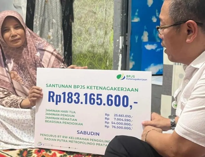 BPJS Ketenagakerjaan Jakarta Buaran Serahkan Santunan Rp183 Juta